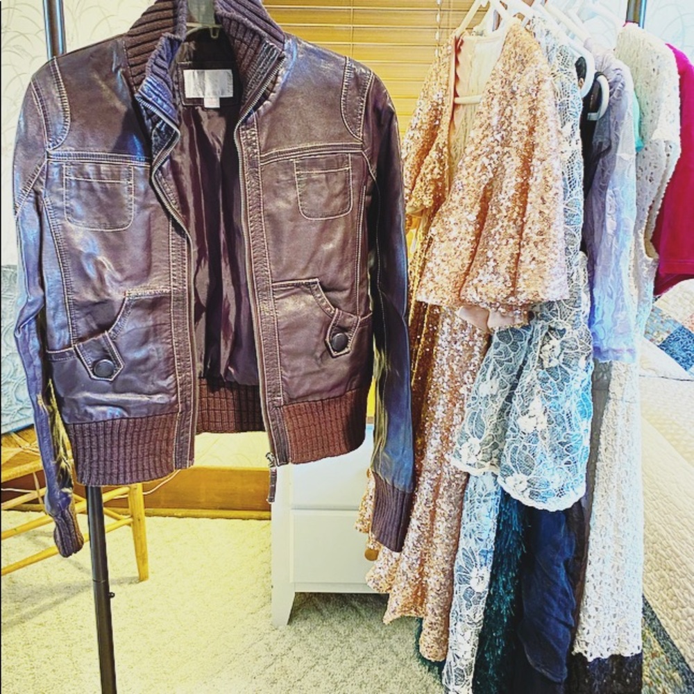 Brown pleather jacket